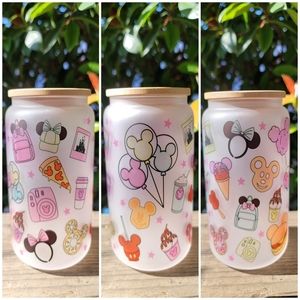 Disney Snacks 16oz Frosted Glass Tumbler